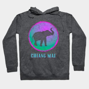 Chiang Mai Thailand Colorful Weathered Elephant Hoodie